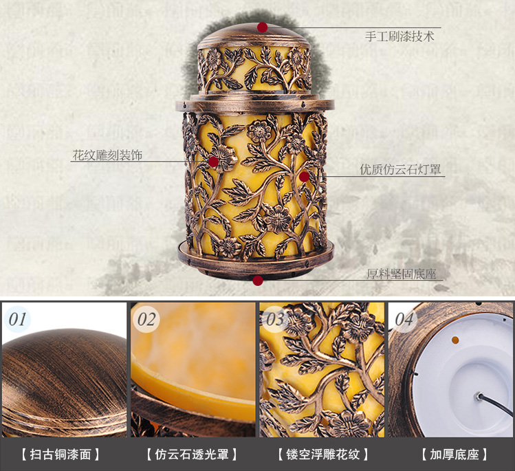 东莞香蕉视频官网照明(QDZTD-007)欧式仿古铸铝柱头灯细节展示图片