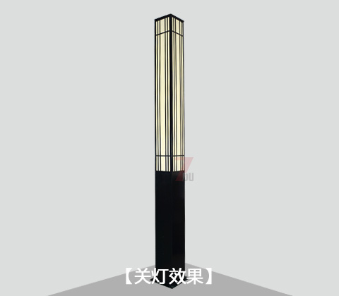 (QDJGDZ-021)现代简约方形园林香蕉视频最新网址柱关灯效果